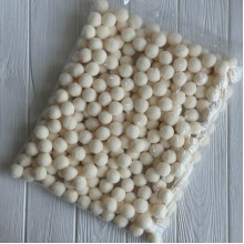 Помпоны бархатные (пастельные), 2,5 см, молочные, упаковка 250 шт.