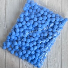 Помпоны бархатные (пастельные), 2,5 см, небесно-голубые, упаковка 250 шт.