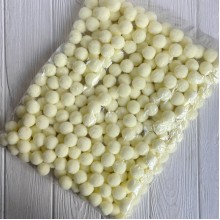 Помпоны бархатные (пастельные), 2,5 см, нежно-лимонные, упаковка 250 шт.