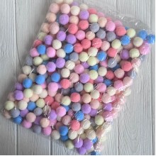 Помпоны бархатные (пастельные), 2,5 см, пастельный микс, упаковка 250 шт.