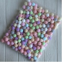 Помпони оксамитові (пастельні), 2,5 см, пастельний мікс, упаковка 250 шт.