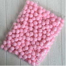 Помпоны бархатные (пастельные), 2,5 см, розовые, упаковка 250 шт.