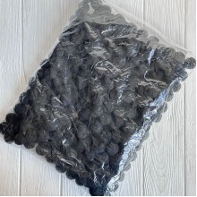 Помпоны бархатные (пастельные), 2,5 см, черные, упаковка 250 шт.