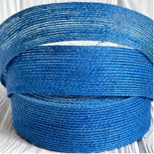 Лента мешковина леска (однотонная), 2,5 см, синяя, рулон 9 м
