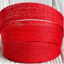 Лента мешковина леска (однотонная), 2,5 см, красная, рулон 9 м