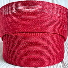 Лента мешковина леска (однотонная), 4 см, бордовая, рулон 9 м