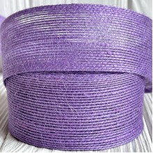 Лента мешковина леска (однотонная), 4 см, фиолетовая, рулон 9 м
