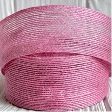 Лента мешковина леска (однотонная), 4 см, розовая, рулон 9 м