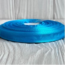 Органза с атласным кантом, 1,2 см, бирюзовая, рулон 45 м Органза с атласным кантом, 1,2 см, бирюзовая, рулон 45 м
