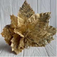 Пуансеттия бархатная (С30267), 30х30 см, золотая, шт.