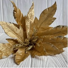 Пуансеттия бархатная (С30270), 34х30 см, золотая, шт.