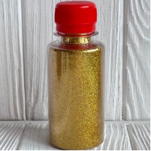 Присыпка глиттер (баночка), 1/96, золото голограмма, упаковка 100 г