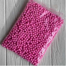 Бусина акриловая, 10 мм, розовая, упаковка 500 г