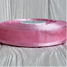 Органза с атласным кантом, 2,5 см, ванильно-пудровый, рулон 45 м Органза с атласным кантом, 2,5 см, ванильно-пудровый, рулон 45 м