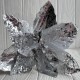 Пуансеттия бархатная (С30260), 30х30 см, серебряная, шт.