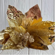 Пуансеттия бархатная (С30260), 30х30 см, золотая, шт.