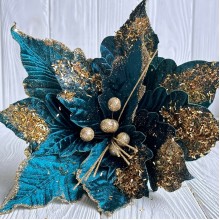 Пуансеттия бархатная (С30257), 31х30 см, изумрудная, шт.