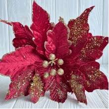 Пуансеттия бархатная (С30257), 31х30 см, красная, шт.
