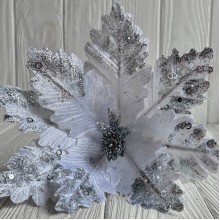 Пуансеттия бархатная (С30266), 30х30 см, белая, шт.