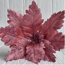 Пуансеттия бархатная (С30266), 30х30 см, пудрово-розовая, шт.