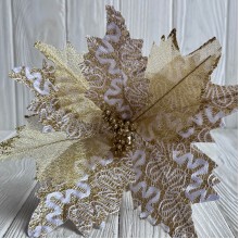 Пуансеттия бархатная (С30269), 25х30 см, золотая, шт.