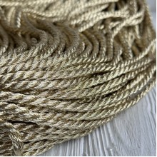 Шнур декоративный Vip, 7 мм, золото, большой рулон 100 м