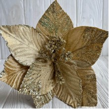 Пуансеттия бархатная (С30264), 28х30 см, золотая, шт.