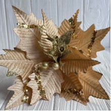 Пуансеттия бархатная (С30262), 26х30 см, зеленая, шт.