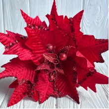Пуансеттия бархатная (С30262), 26х30 см, красная, шт.