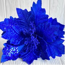 Пуансеттия бархатная (С30259), 29х30 см, темно-синяя, шт.