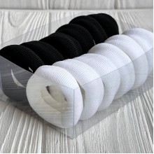 Резинка нейлон в коробке (широкая), 4,5х2 см, бело-черная, упаковка 12 шт.