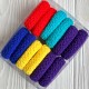 Резинка в коробке (вязка), 4,5 см, фиолетово-желто-синяя, упаковка 12 шт.