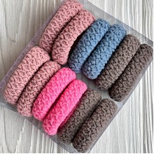 Резинка в коробке (вязка), 4,5 см, серо-розово-пудровая, упаковка 12 шт.