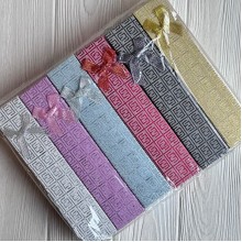 Набор коробочек для украшений прямоугольный, 21х4,3 см, узор с парчовым бантиком, УПАКОВКА 12 шт.