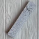 Коробочка для украшений прямоугольная, 21х4,3 см, серебро, узор с парчовым бантиком, 1 шт.