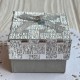 Коробочка для прикрас квадратна, 4,5х4,5х3 см, срібло, візерунок з парчовим бантиком, 1 шт.