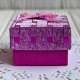 Коробочка для украшений квадратная, 4,5х4,5х3 см, малинова, узор с парчовым бантиком, 1 шт.