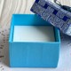 Коробочка для прикрас квадратна, 4,5х4,5х3 см, блакитна, візерунок з парчовим бантиком, 1 шт.