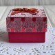 Коробочка для прикрас квадратна, 4,5х4,5х3 см, червона, візерунок з парчовим бантиком, 1 шт.