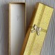 Коробочка для украшений прямоугольная, 21х4,3 см, золото, с парчовой ленточкой, 1 шт.