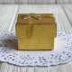 Коробочка для украшений квадратная, 4х4х3 см, золото, с парчовой ленточкой, 1 шт.