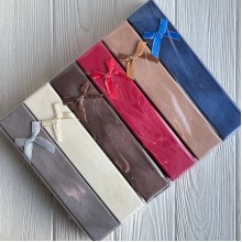 Набор коробочек для украшений прямоугольный, 21х4,3 см, с атласной ленточкой, УПАКОВКА 12 шт.