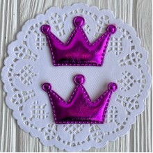 Аппликация/патч, корона (экокожа) велика, 5,5х3,8 см, малиновая, упаковка 20 шт.