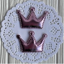 Аппликация/патч, корона (экокожа) велика, 5,5х3,8 см, пюсовая, упаковка 20 шт.