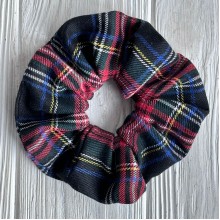 Скранч шотландка, 12 см, черный, шт.