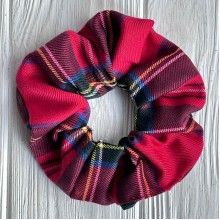 Скранч шотландка, 12 см, красный, шт.