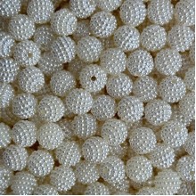 Бусина в пупырышку (круглая), 10 мм, молочная, упаковка 500 г