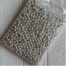 Бусины гальваника, 10 мм, светлое серебро, упаковка 500 грамм