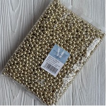 Бусины гальваника, 8 мм, светлое золото, упаковка 500 грамм