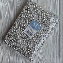 Бусины гальваника, 8 мм, светлое серебро, упаковка 500 грамм